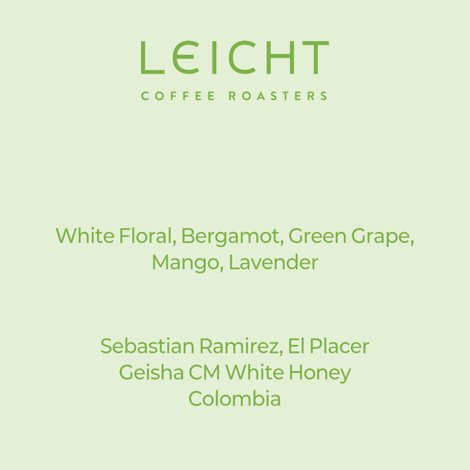 Colombia El Placer Geisha CM White Honey
