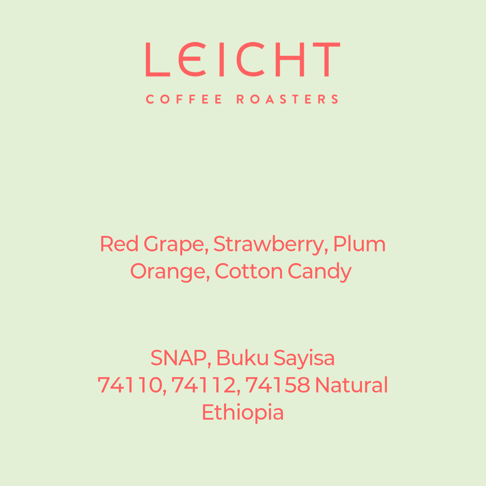 Ethiopia Guji Buku Sayisa 74110,74112,74158 Natural