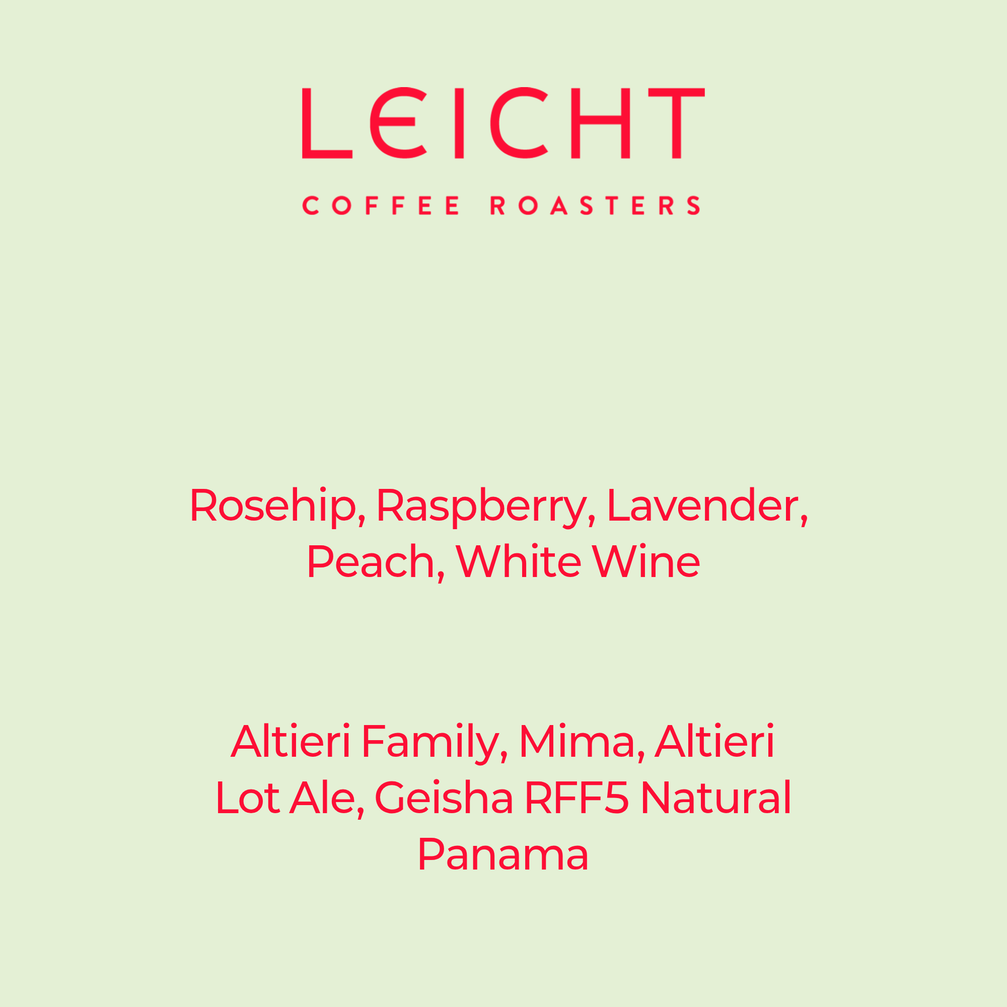 Panama Altieri Lot Ale Geisha RFF5