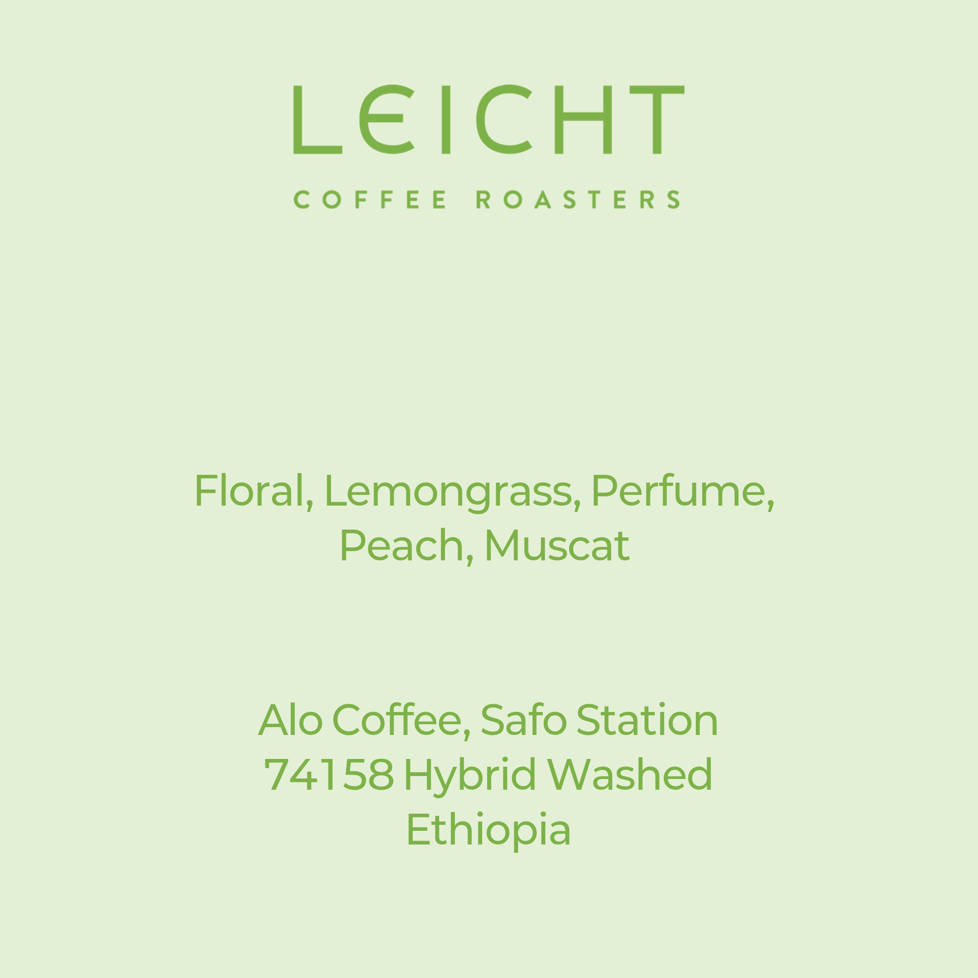 Ethiopia Sidama Alo Coffee 74158 Hybrid Washed